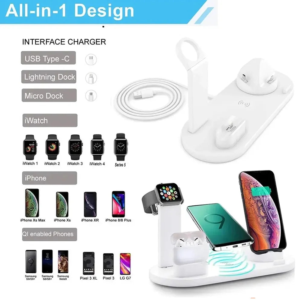 6-in-1 Wireless Charging Dock Station