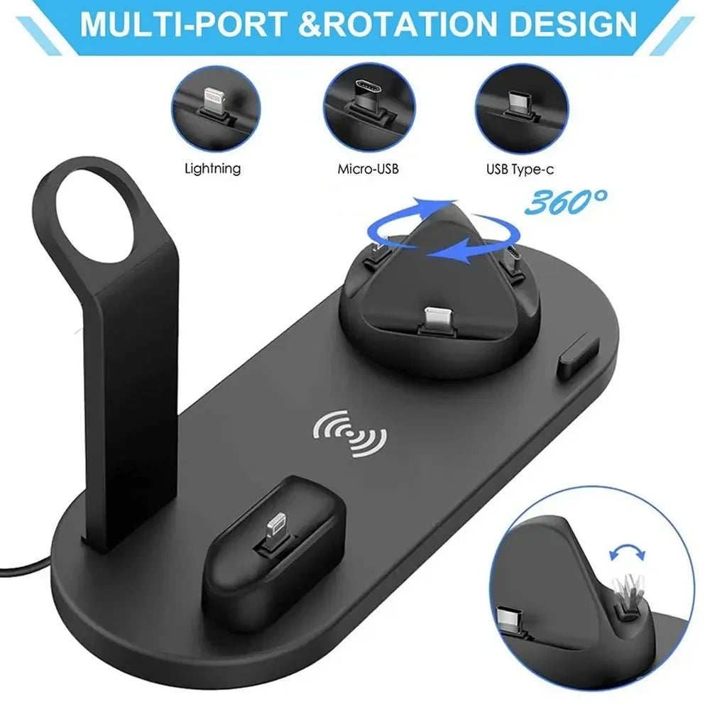 6-in-1 Wireless Charging Dock Station