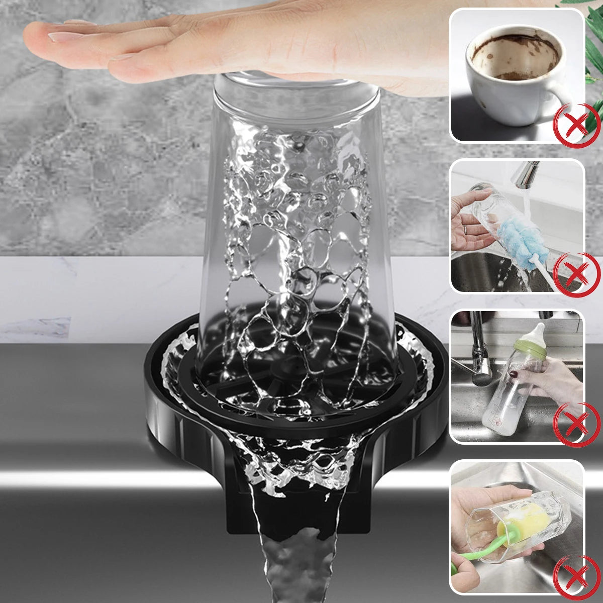 Automatic Faucet Glass Cup Washer