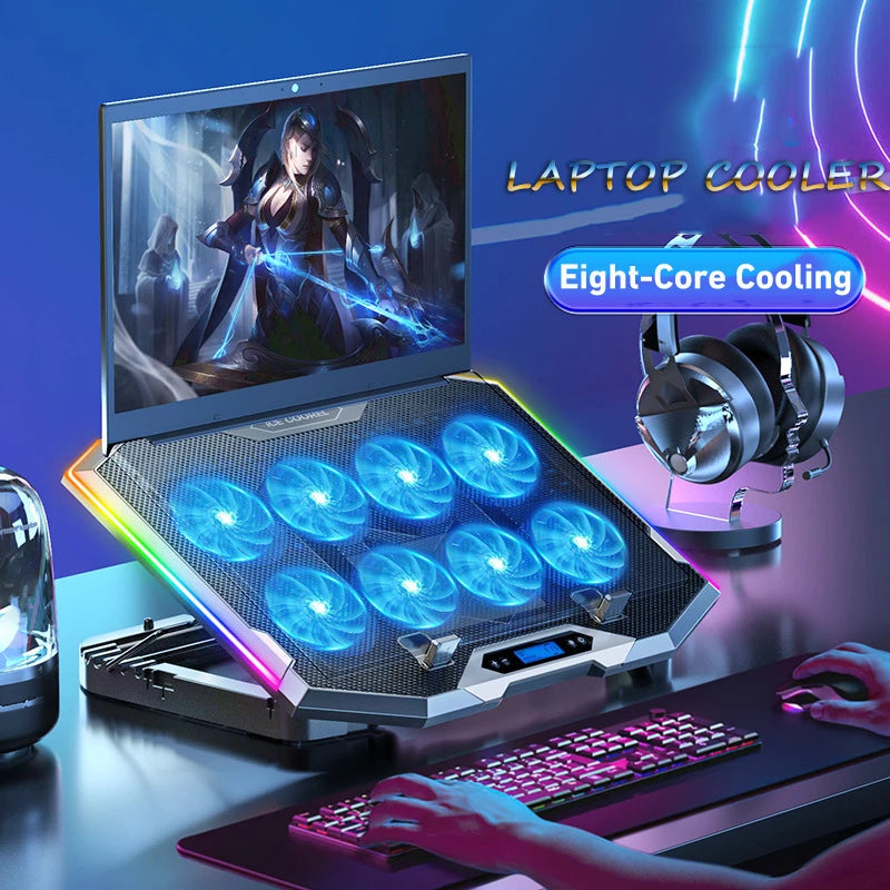 Gaming Laptop Cooler With RGB Light