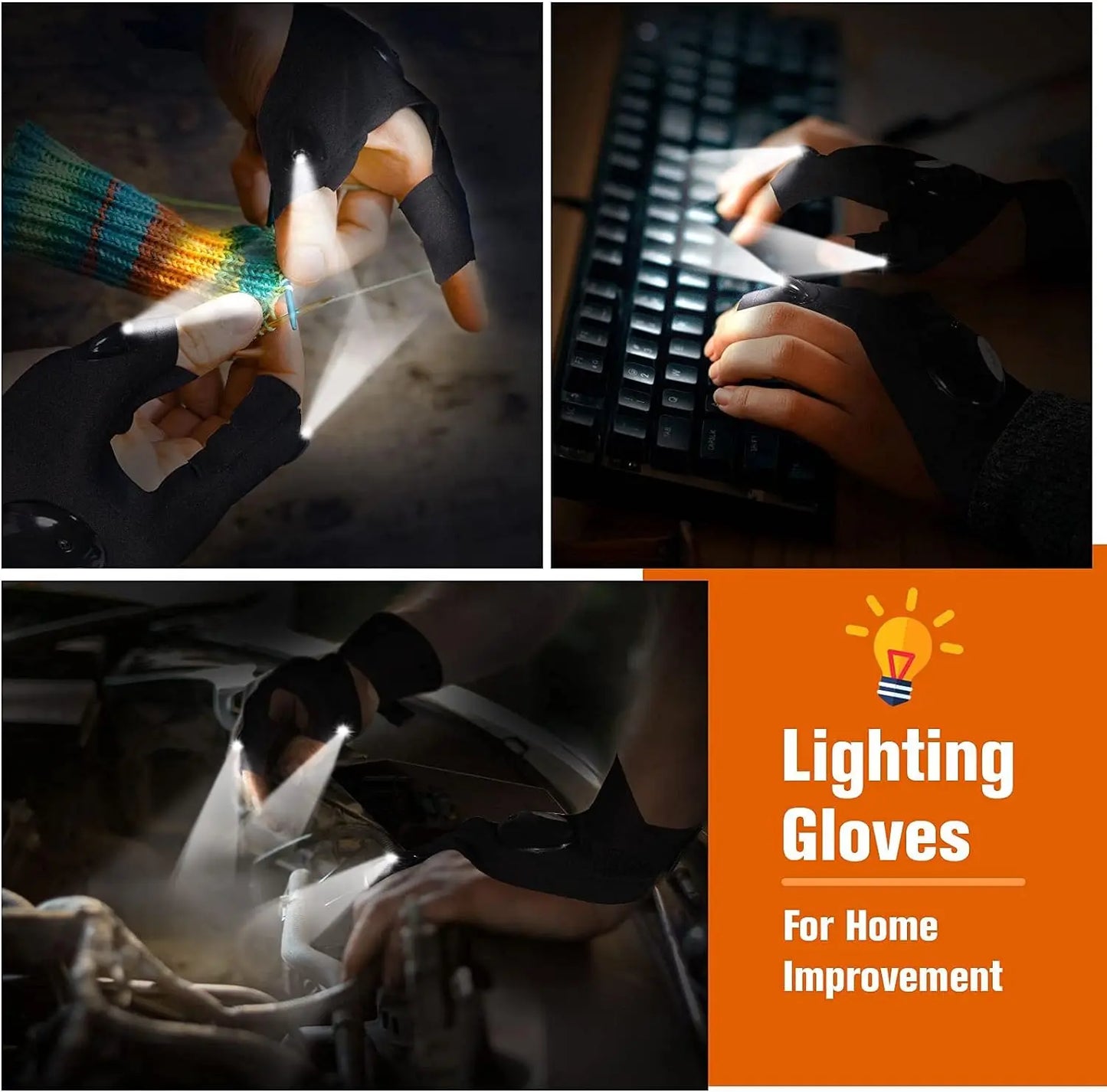 Outdoor LED Half Finger Glove