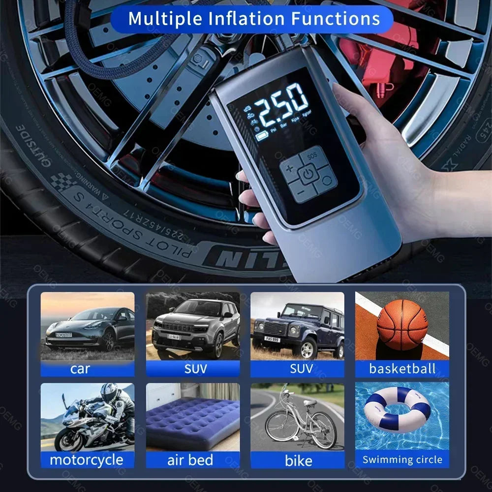 Portable Car Air Pump with LCD Digital Display