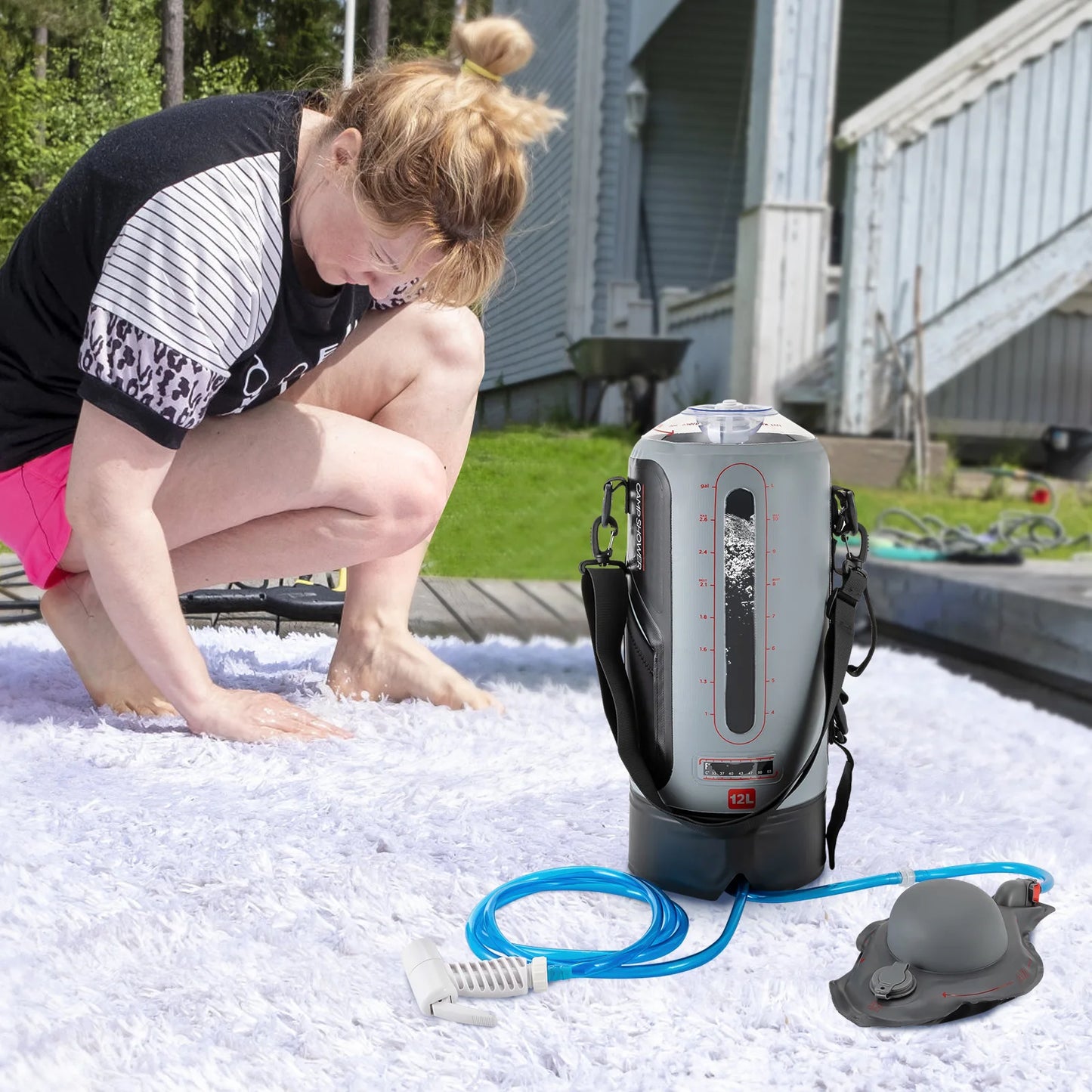 Portable Pressure Camp Shower with Storage Bag