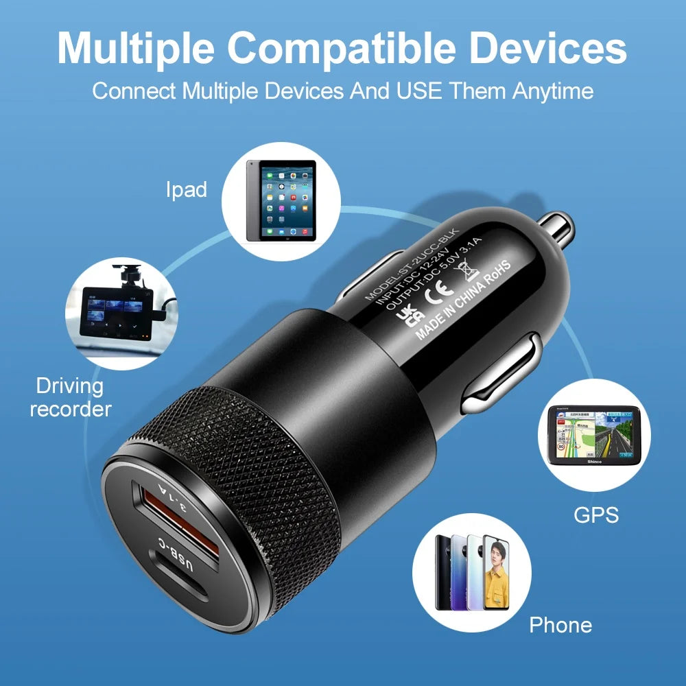 USB Car Fast Charging Phone Adapter